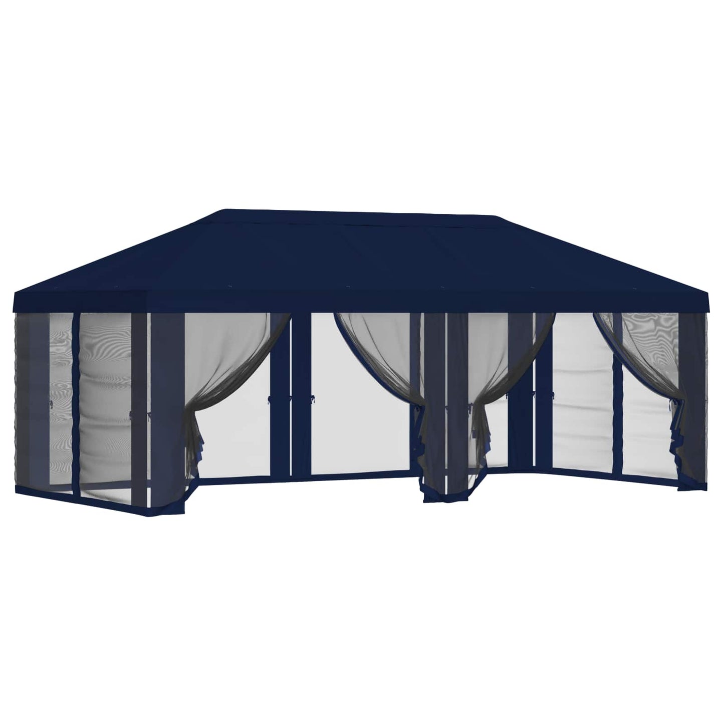 Napernyő ponyva oldalfalakkal 6 x 3 m Kék Poliészter 190 gsm