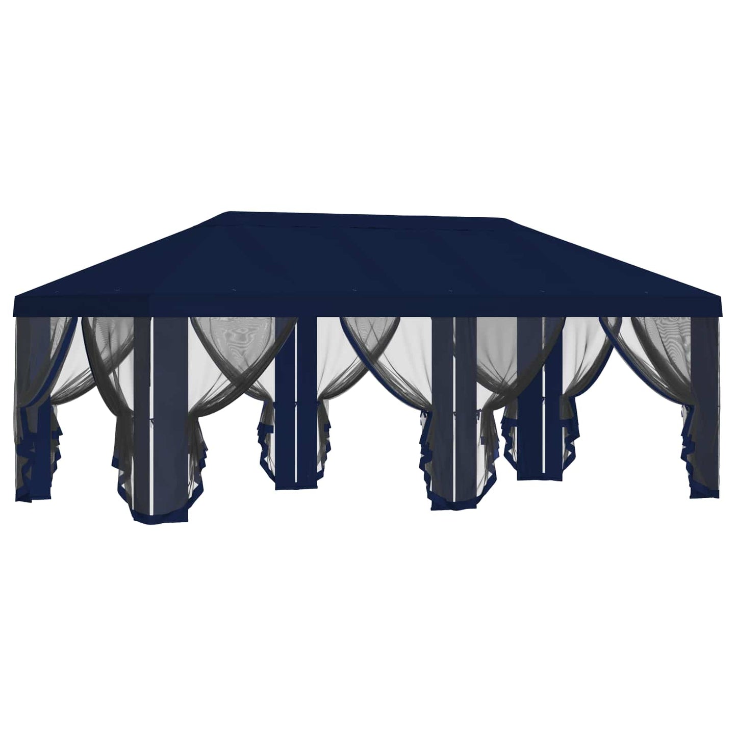 Napernyő ponyva oldalfalakkal 6 x 3 m Kék Poliészter 190 gsm