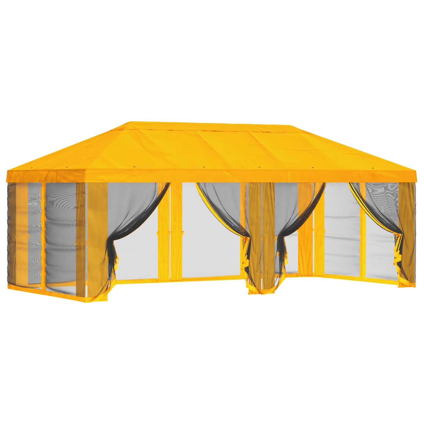 Napernyő ponyva oldalfalakkal 6 x 3 m Sárga Poliészter 190 gsm