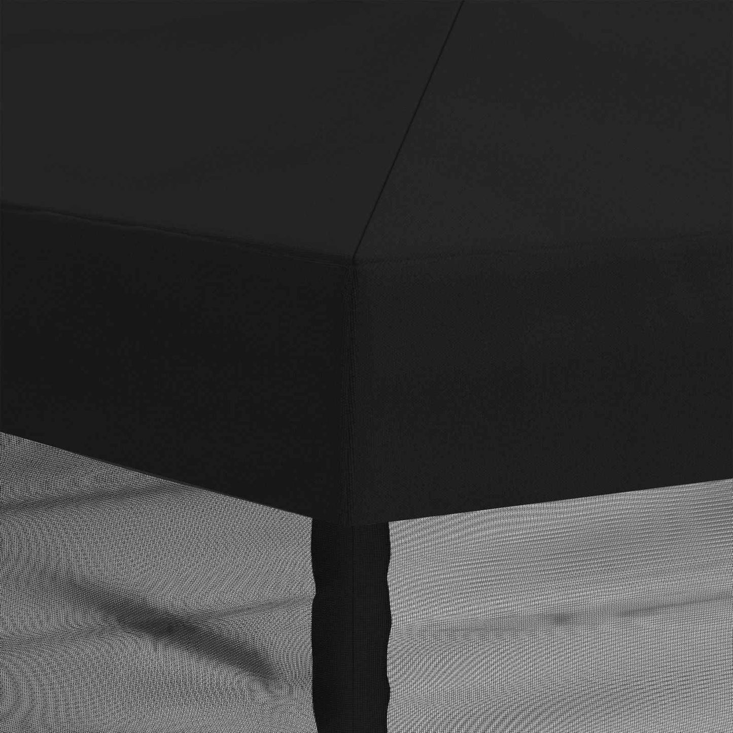 Napernyő ponyva oldalfalakkal 6 x 3 m Fekete Poliészter 190 gsm