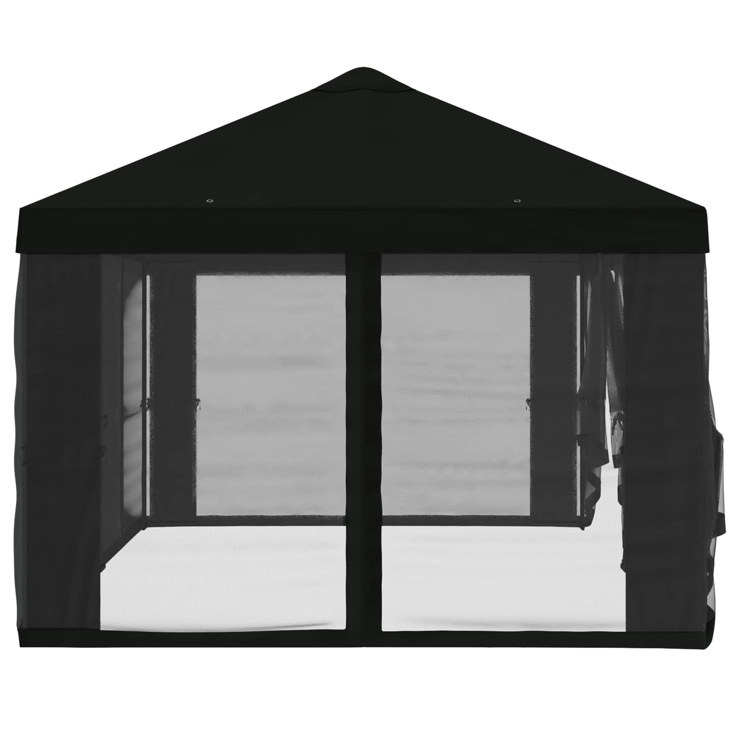 Napernyő ponyva oldalfalakkal 6 x 3 m Fekete Poliészter 190 gsm