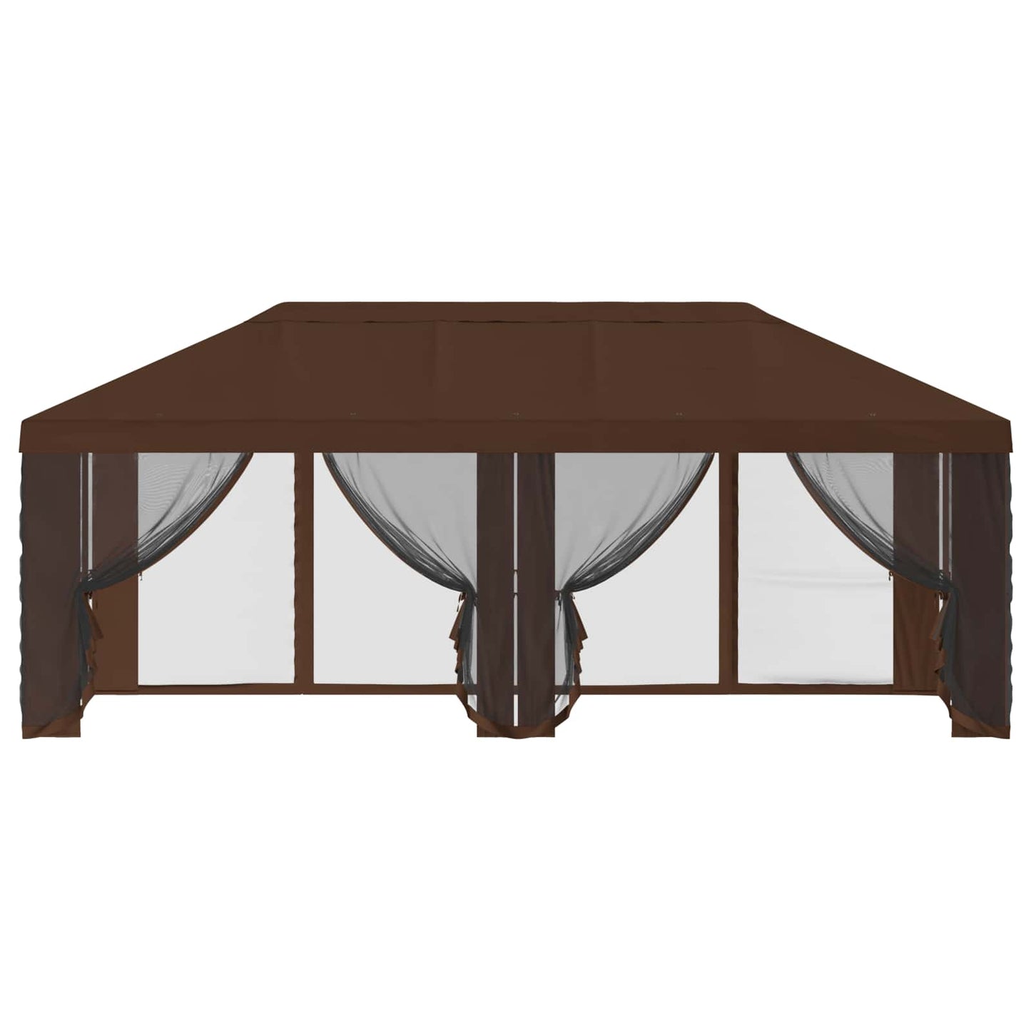 Napernyő ponyva oldalfalakkal 6 x 3 m Barna Poliészter 190 gsm