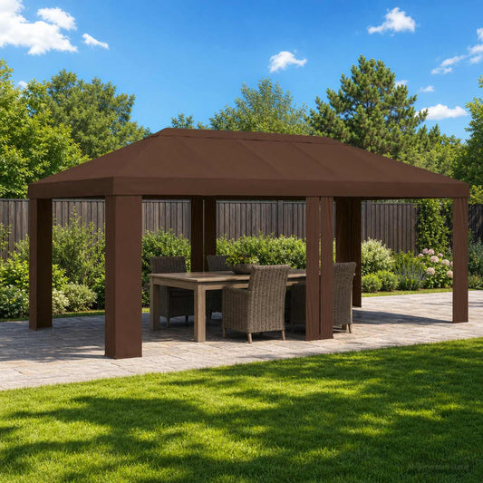 Sátras Fedél 6 x 3 m Barna Poliészter 190 gsm