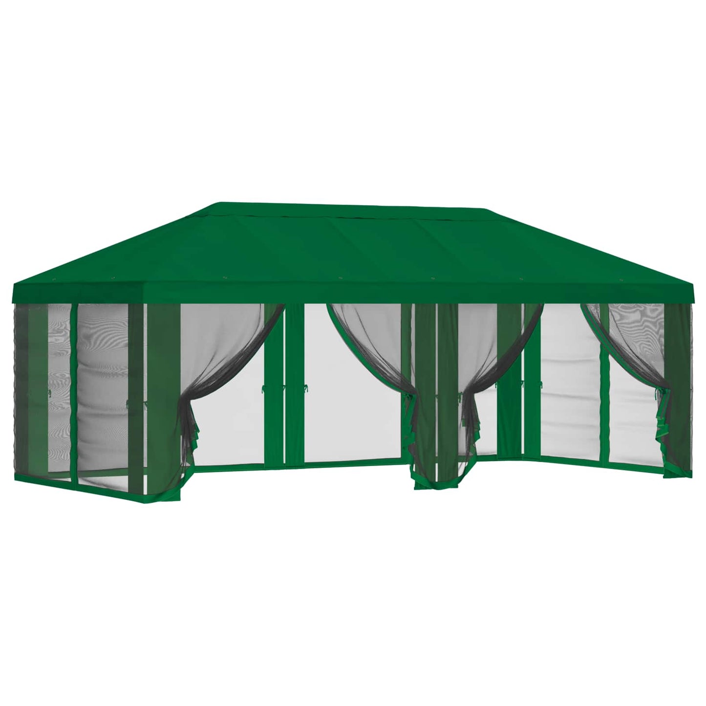 Napernyő ponyva oldalfalakkal Zöld 600,5 x 300,5 cm Poliészter