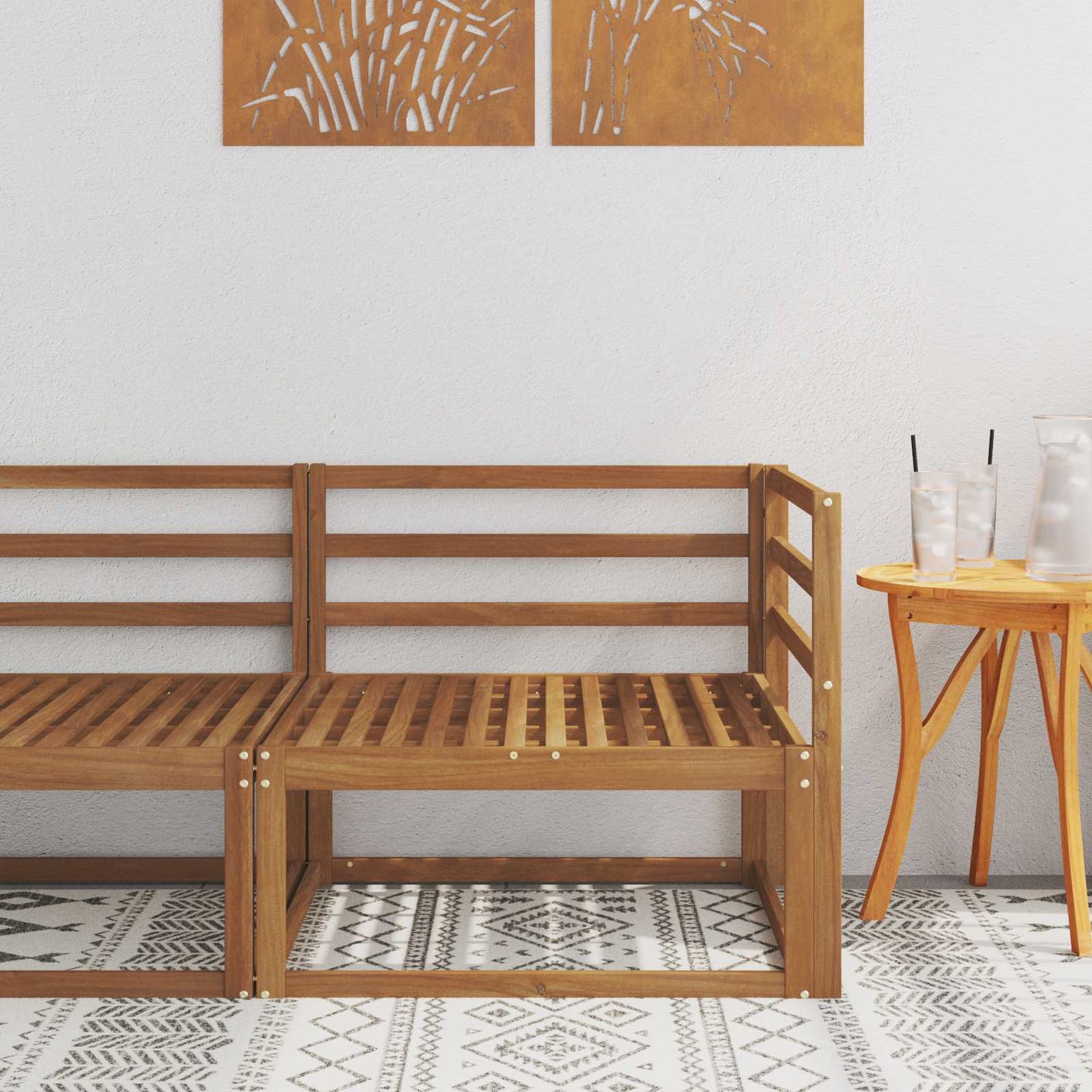 Kültéri Sarokkanapé Természetes 83 x 83 x 73 cm