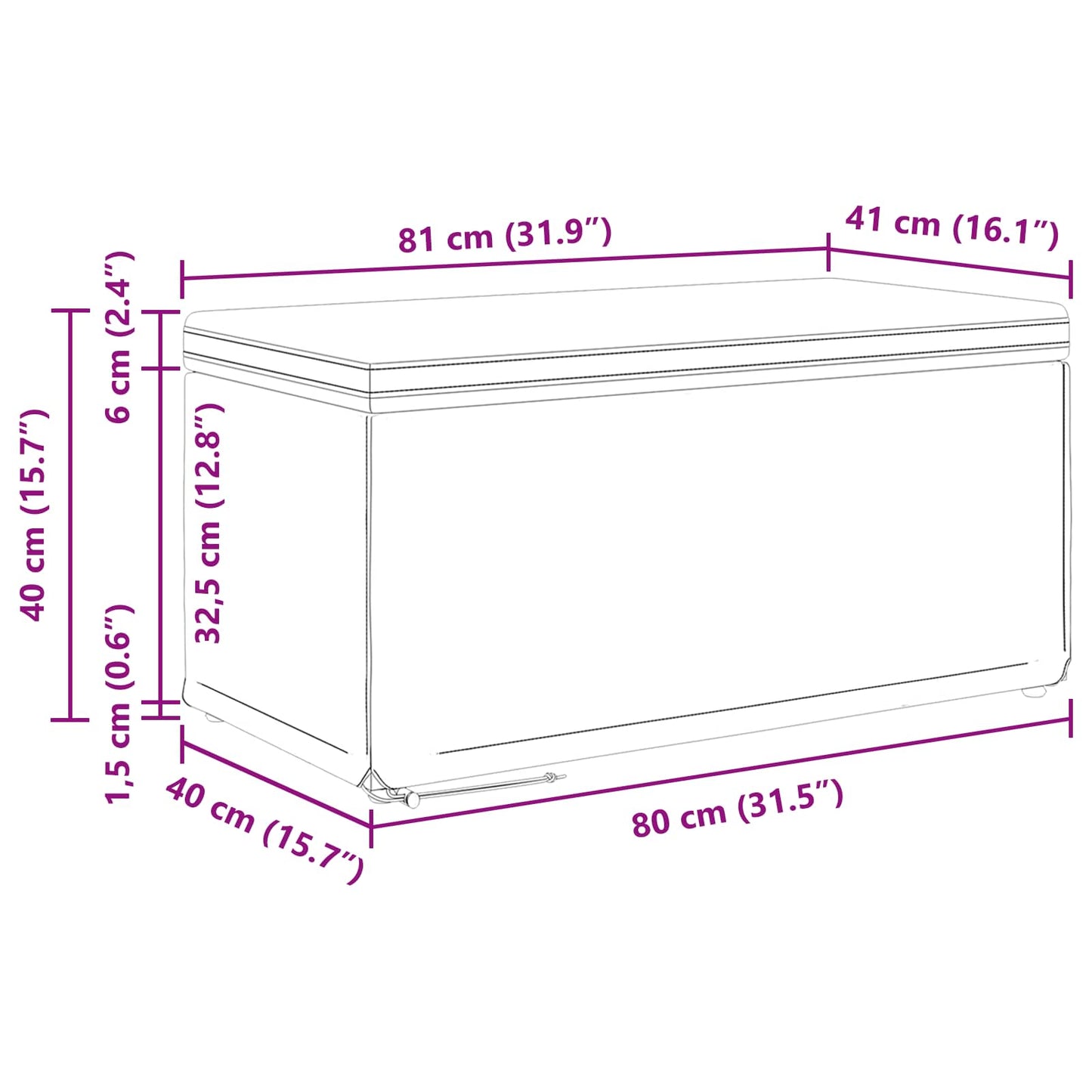 Zsámoly Sötétzöld 81 x 41 x 40 cm Bársony és Műanyag Fa