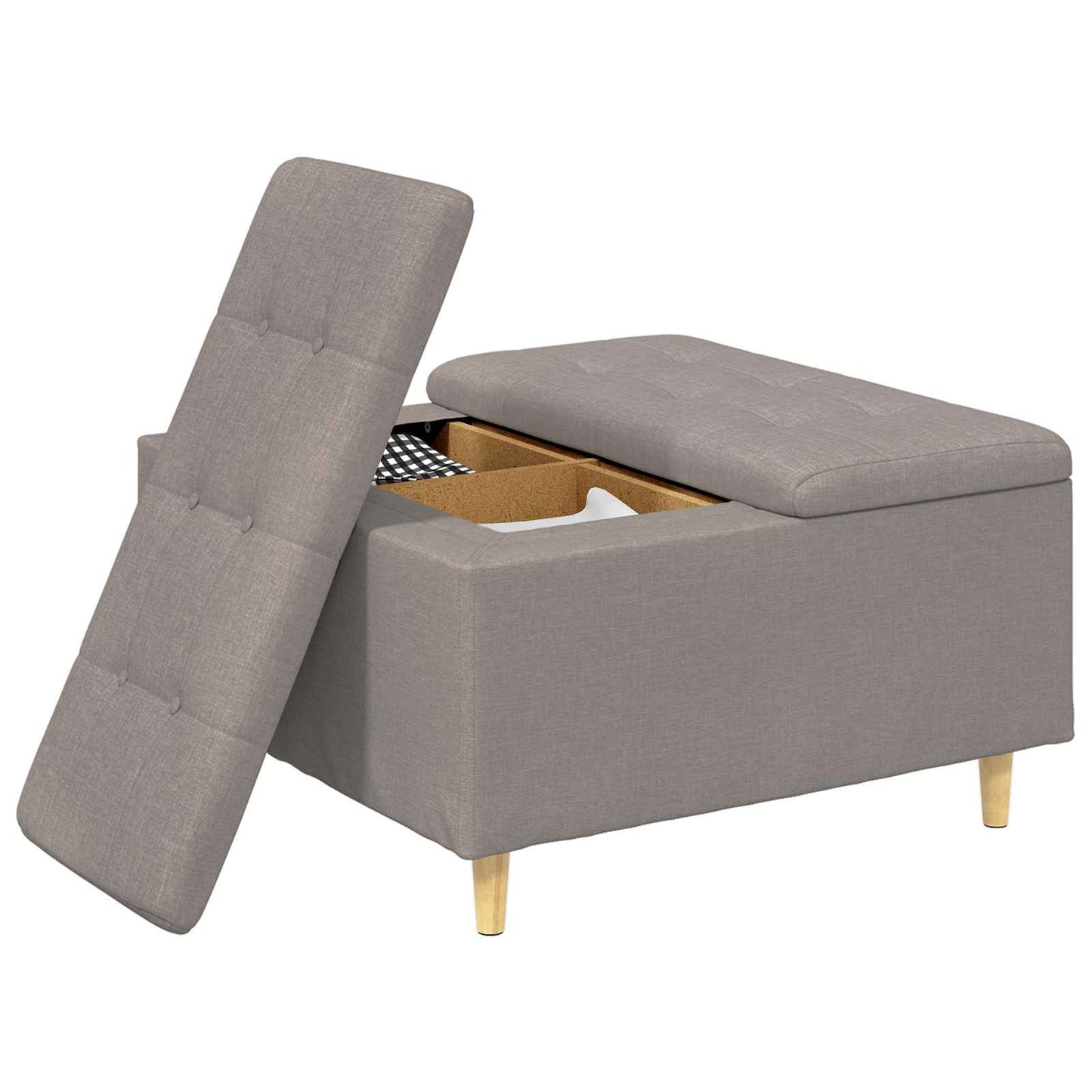 Tároló oszmán párnával Tópszínű 80 x 80 x 45 cm szövet