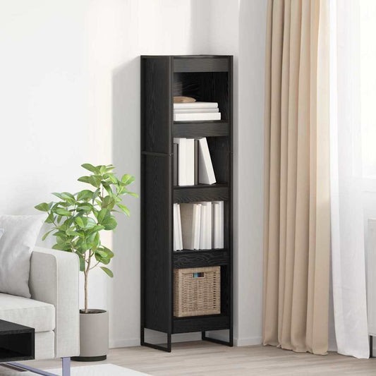 Könyvespolc Fekete tölgy 40 x 30 x 155 cm Faanyag