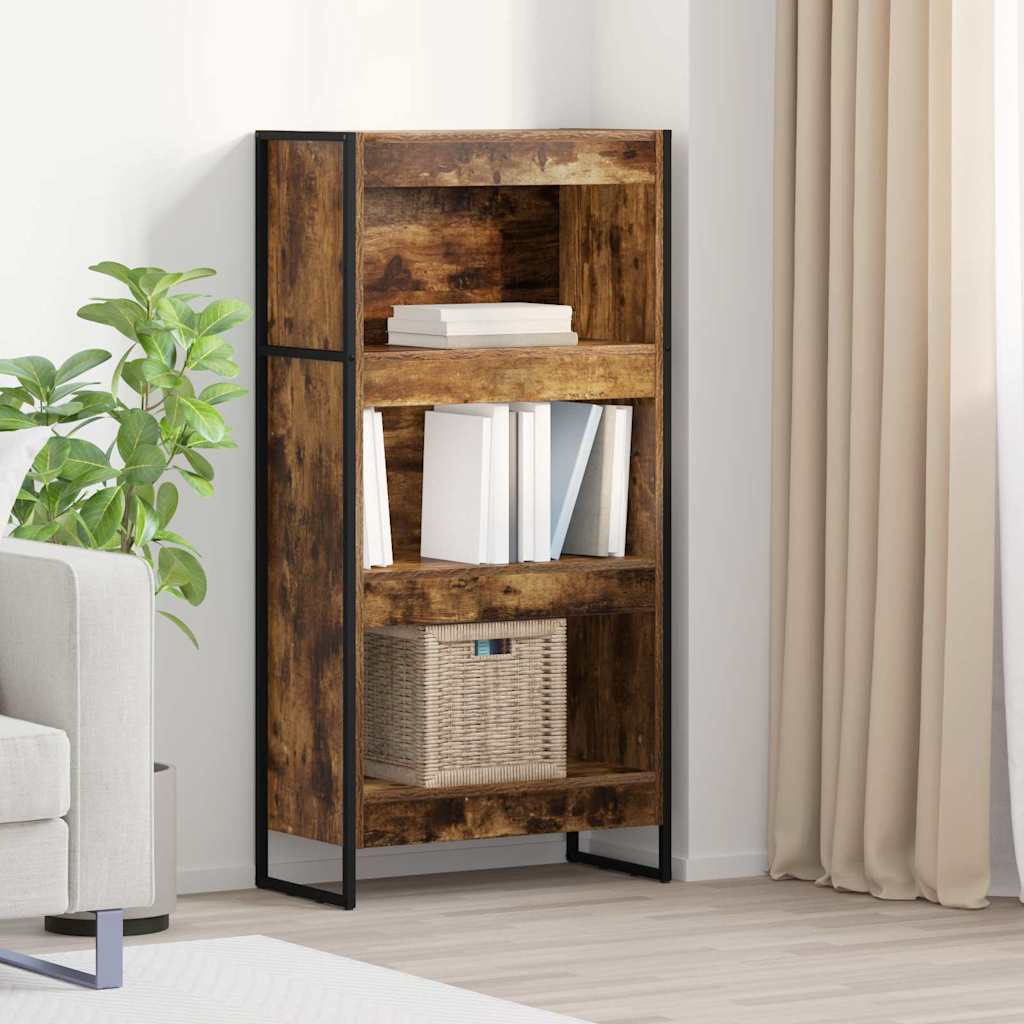 Könyvespolc 60 x 30 x 121 cm Szerelt Fa Füstös tölgy