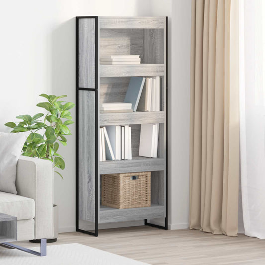 Könyvespolc Szürke Sonoma 60 x 30 x 155 cm Faanyag