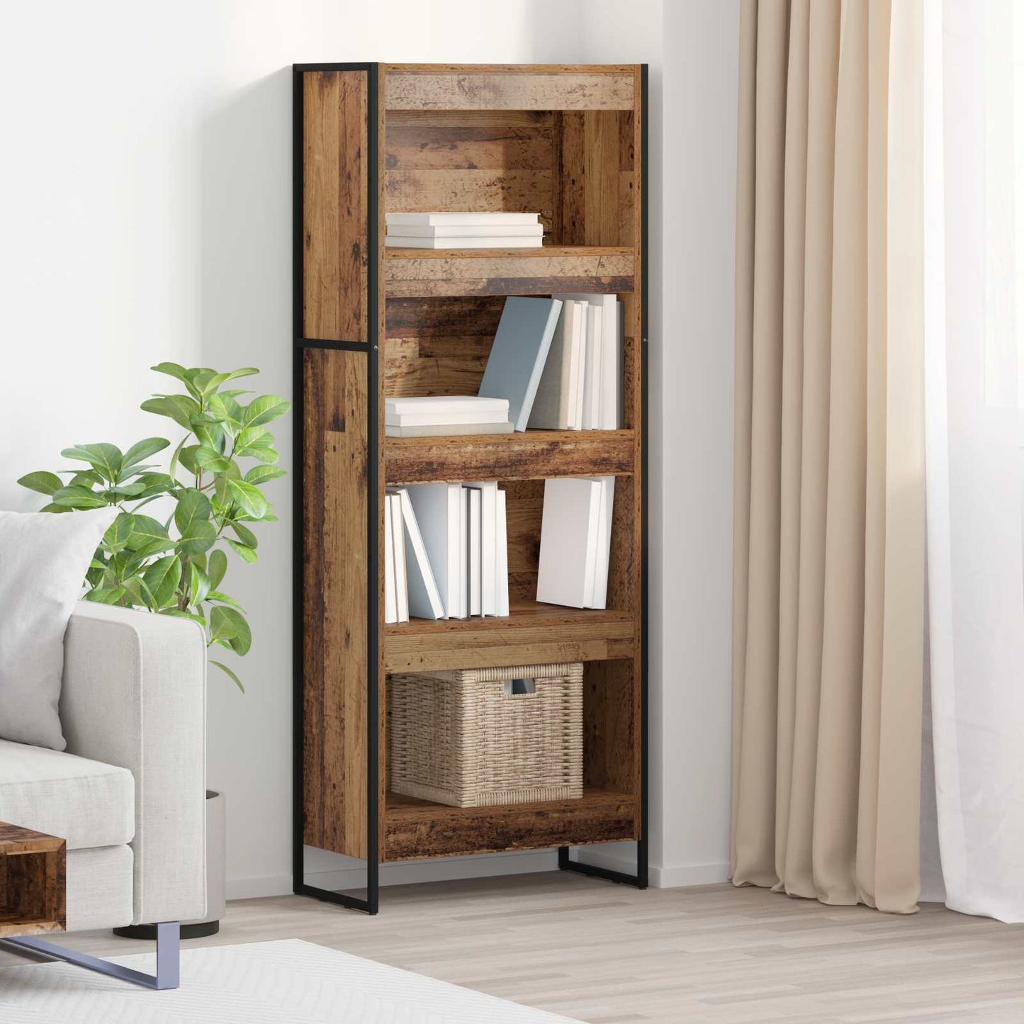 Könyvespolc 60 x 30 x 155 cm Szerelt Fa Öreg fa