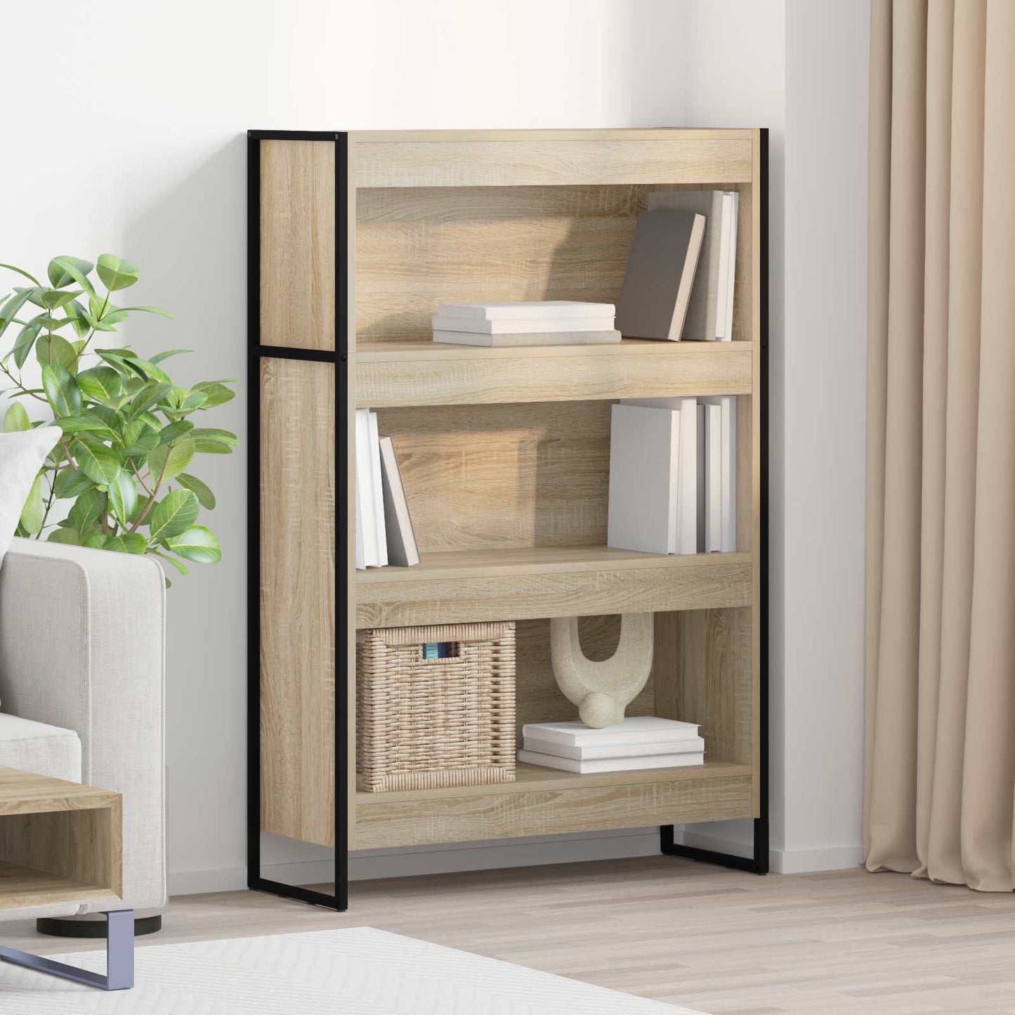 Könyvespolc 80 x 30 x 121 cm Szerelt Fa Sonoma