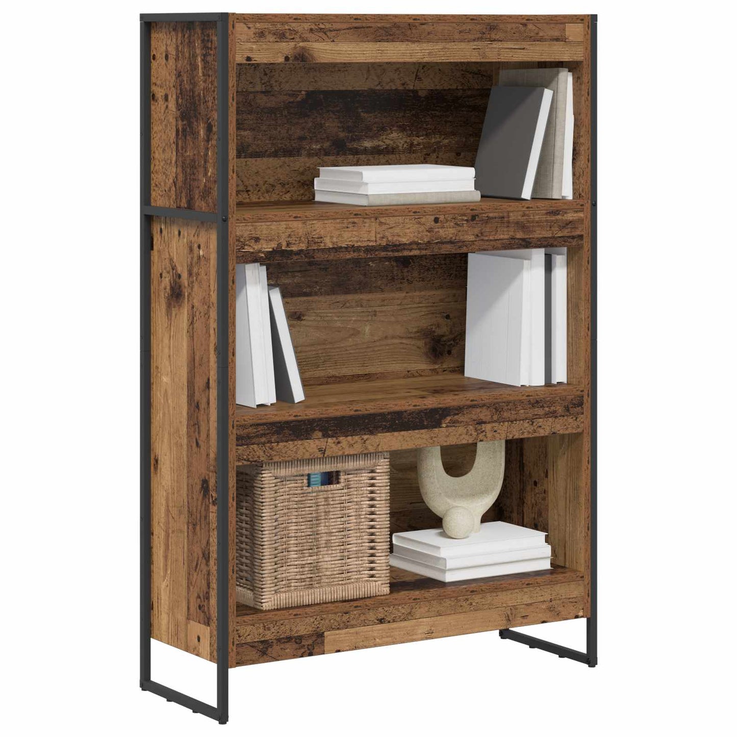 Könyvespolc 80 x 30 x 121 cm Szerelt Fa Öreg fa