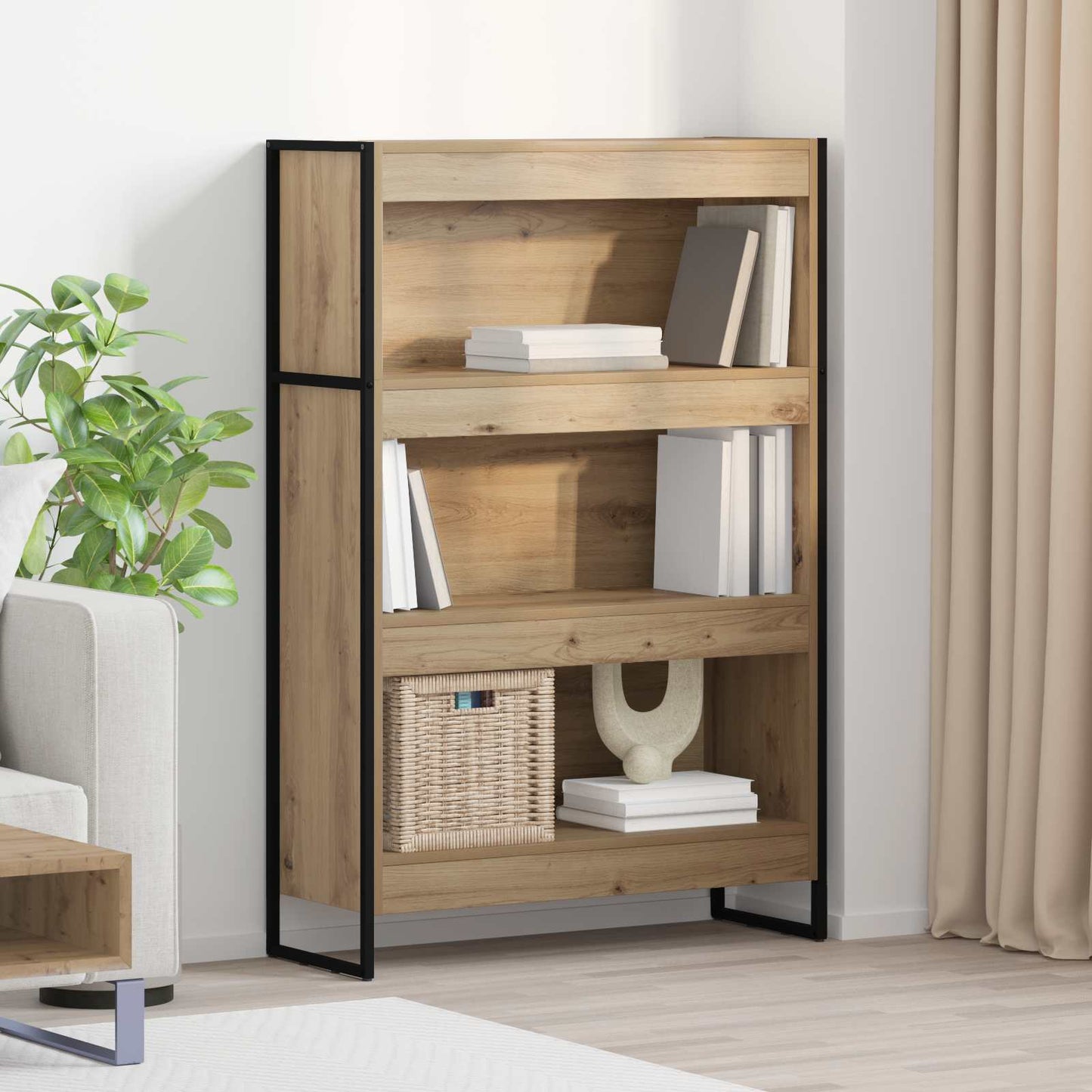 Könyvespolc 80 x 30 x 121 cm Szerelt Fa Művészi tölgy