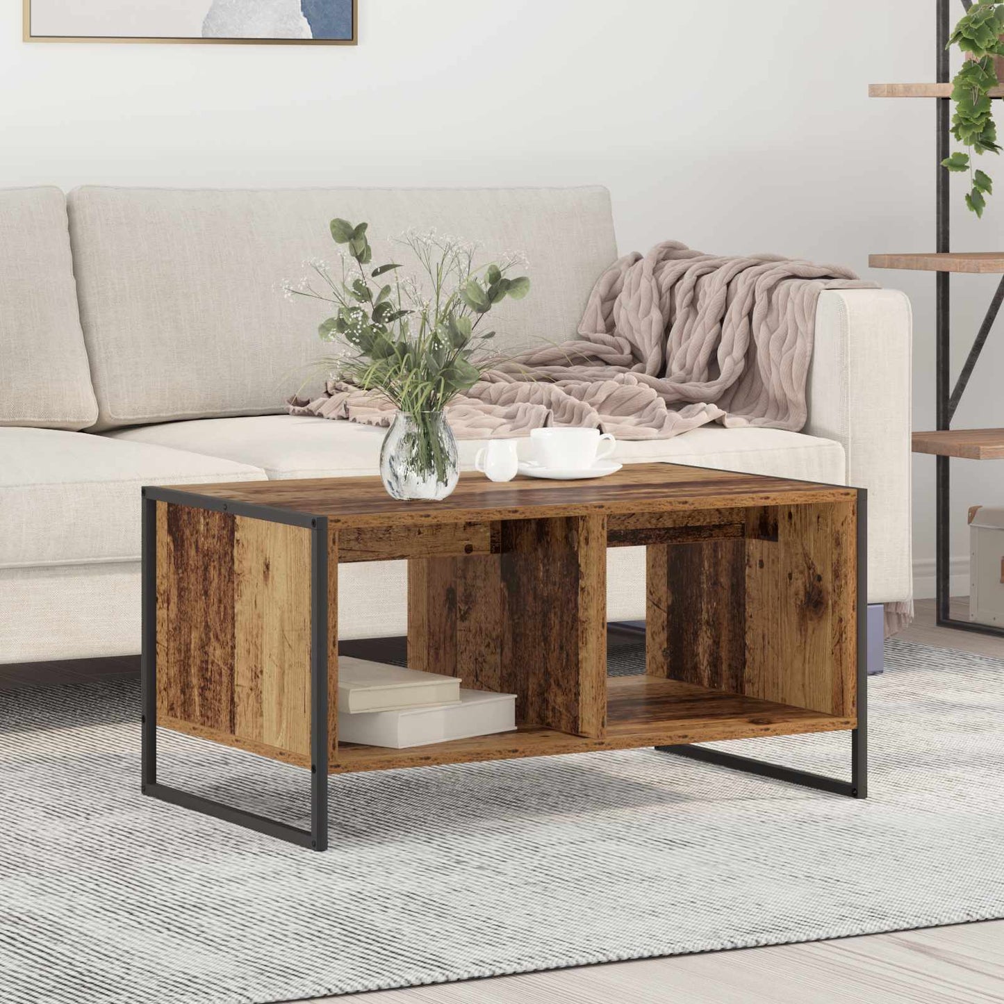 Dohányzóasztal Öreg fa 80 x 50 x 40 cm Szerelt Fa