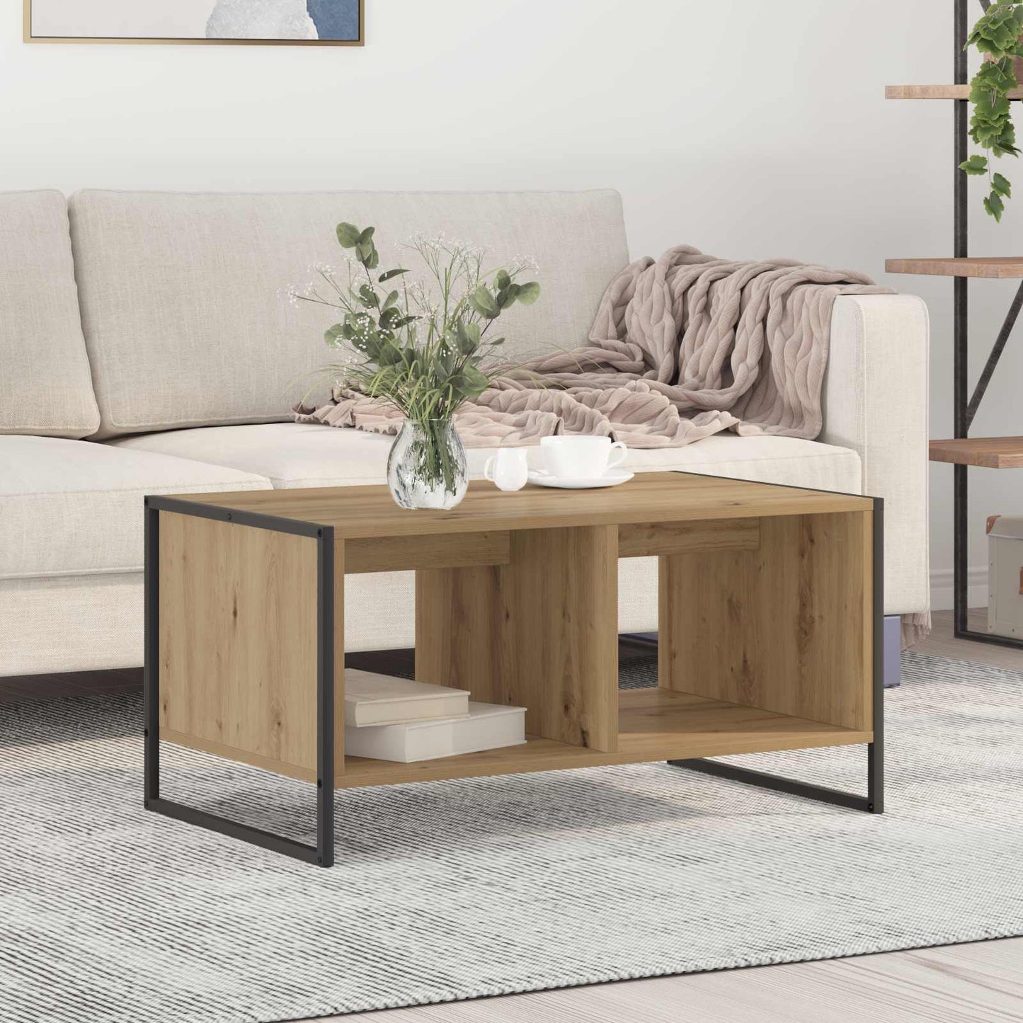Dohányzóasztal Művészi tölgy 80 x 50 x 40 cm Szerelt Fa