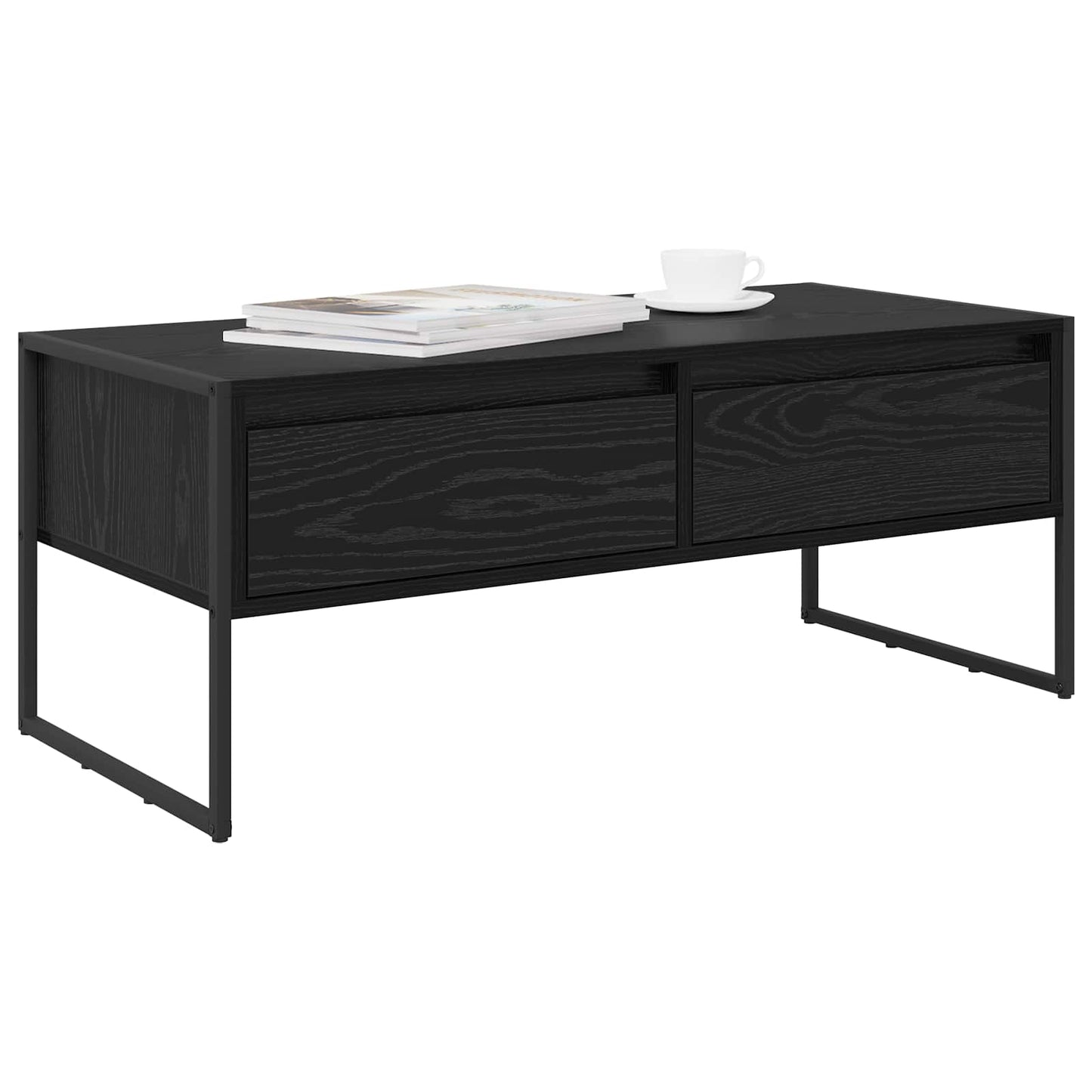 Dohányzóasztal Fekete tölgy 100 x 46 x 40 cm Szerelt Fa