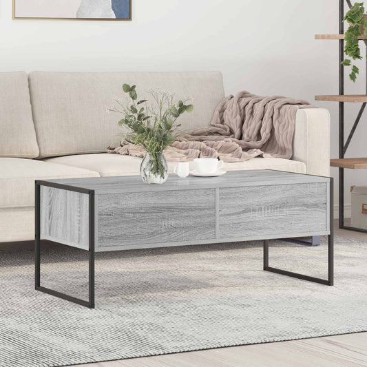 Dohányzóasztal fiókkal Szürke Sonoma 100 x 46 x 40 cm Faanyag