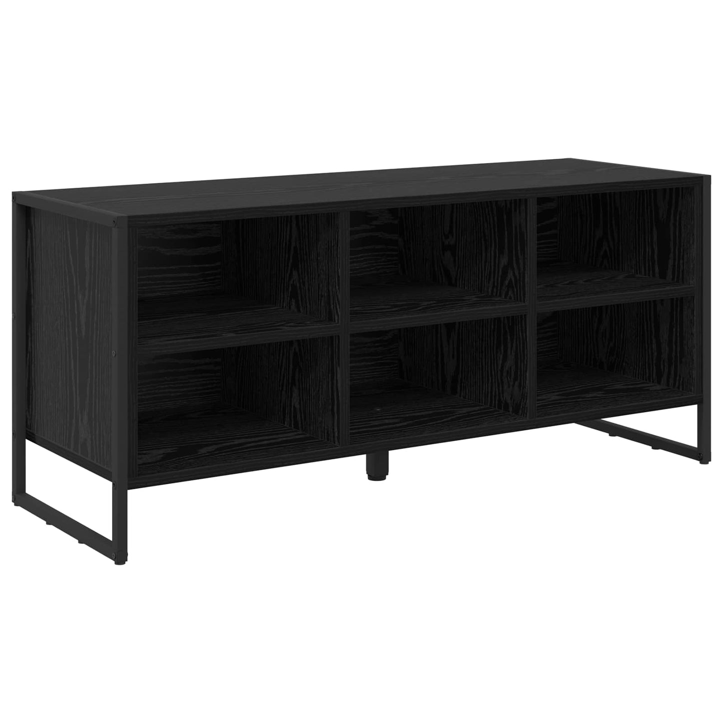 Cipőszekrény 100 x 35 x 44 cm Szerelt Fa Fekete tölgy