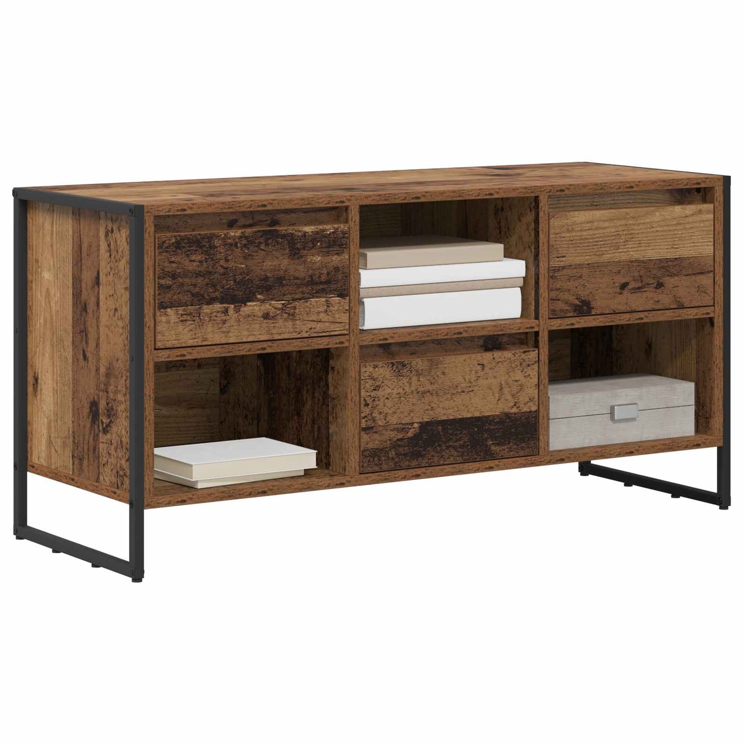 TV szekrény 100 x 36 x 49,5 cm Öreg fa Szerelt Fa