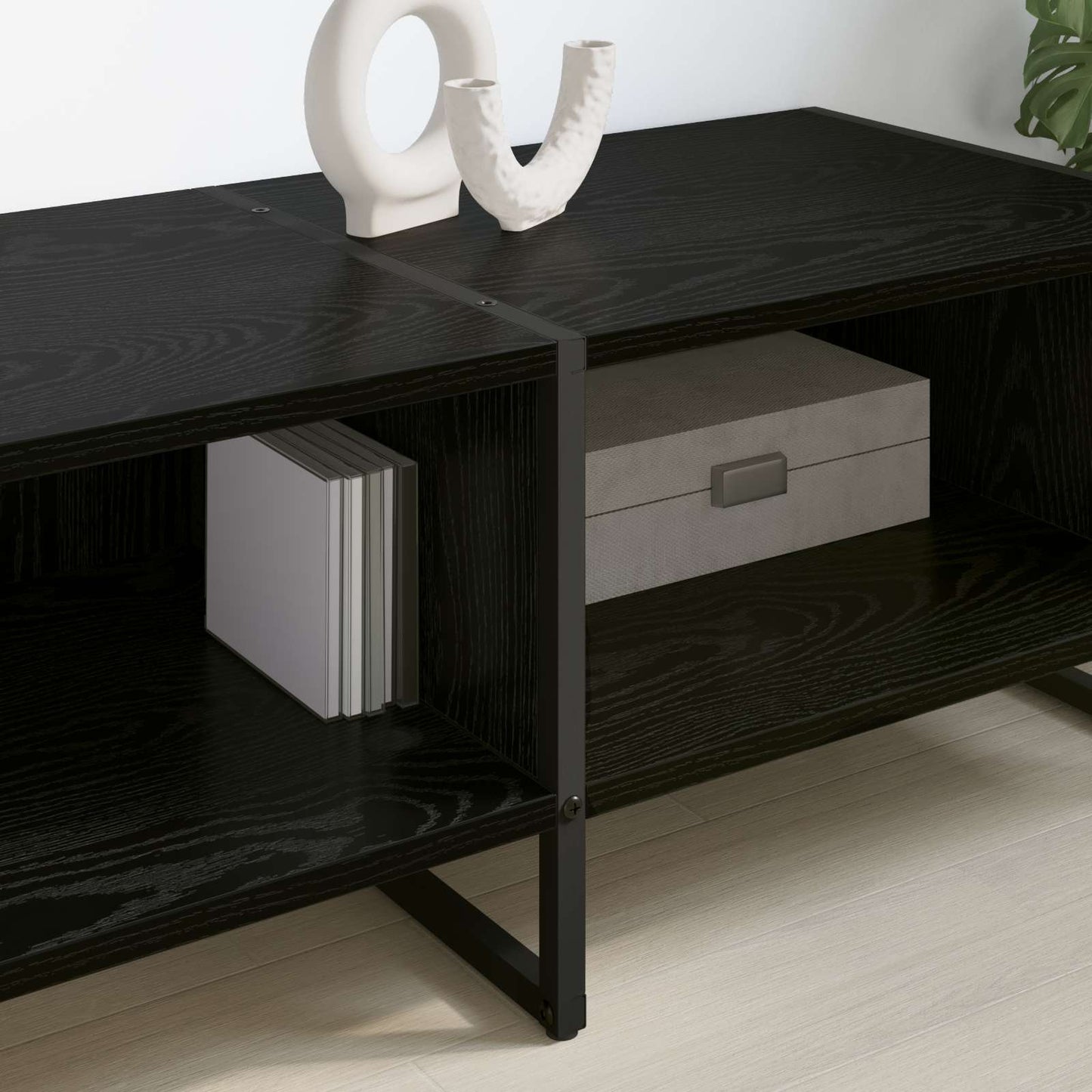 TV szekrény 170.5 x 36 x 30.5 cm Fekete tölgy Szerelt Fa