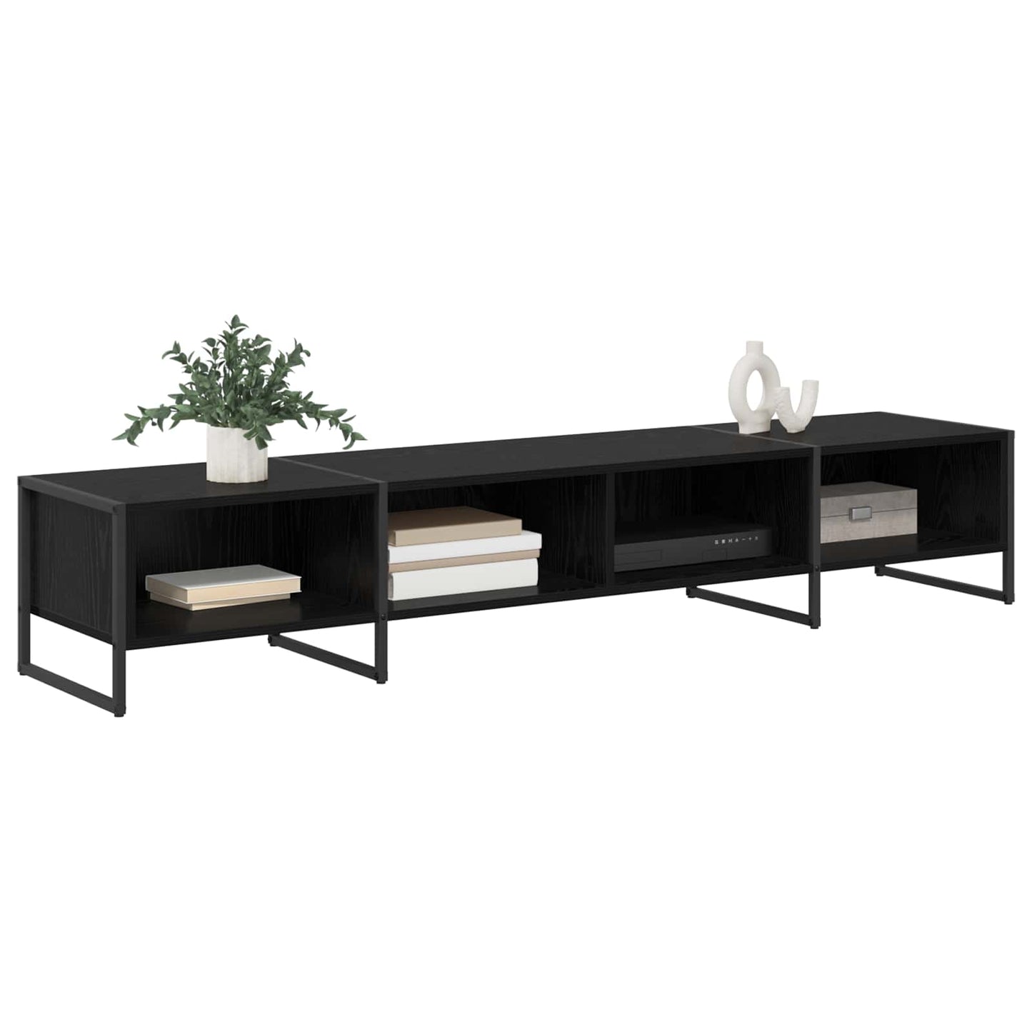 TV szekrény 170.5 x 36 x 30.5 cm Fekete tölgy Szerelt Fa