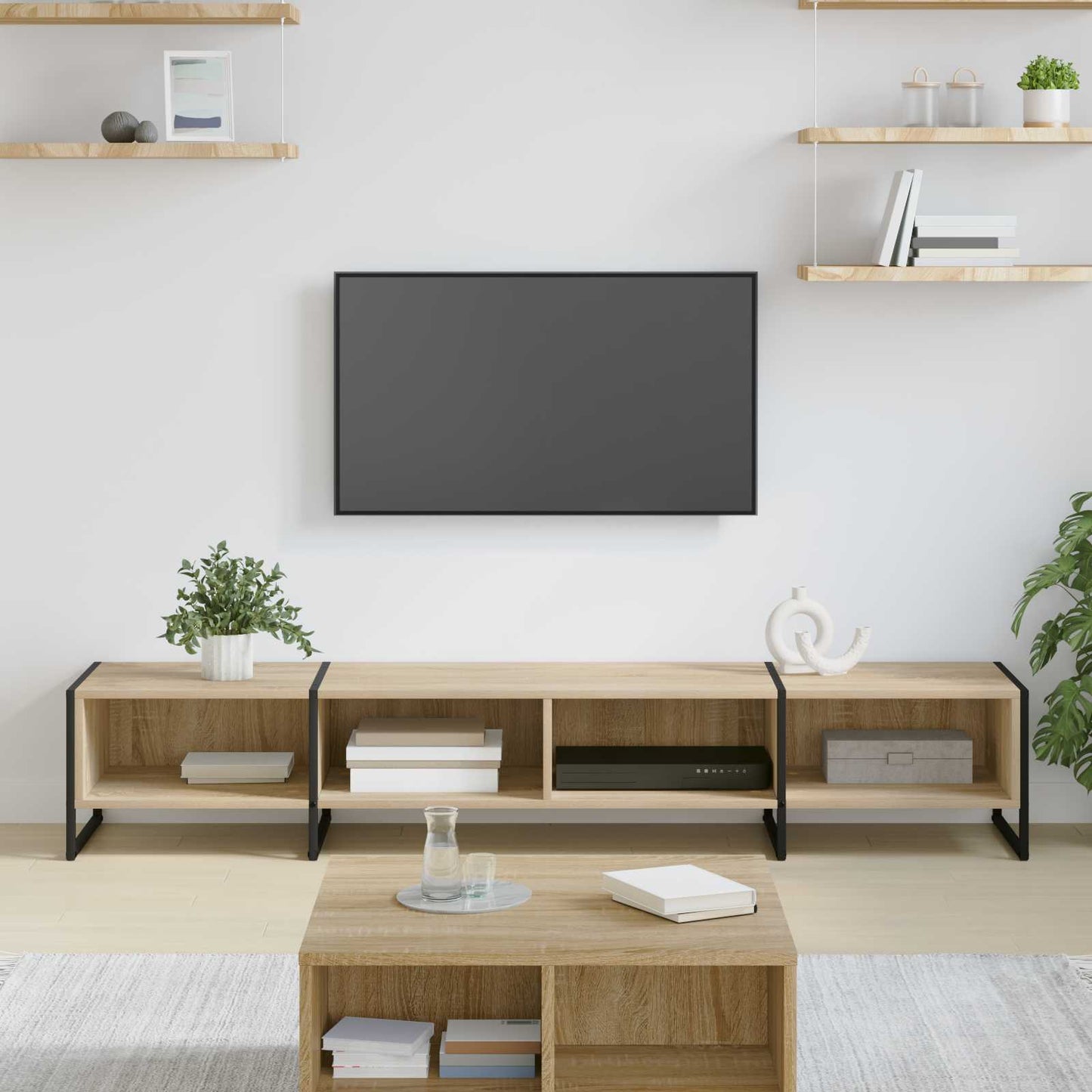 TV szekrény 170.5 x 36 x 30.5 cm Sonoma Szerelt Fa