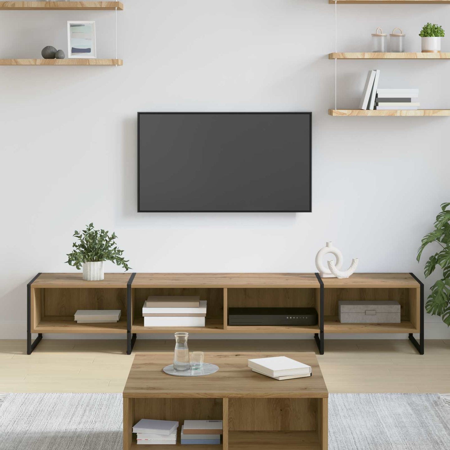 TV szekrény 170.5 x 36 x 30.5 cm Művészi tölgy Szerelt Fa