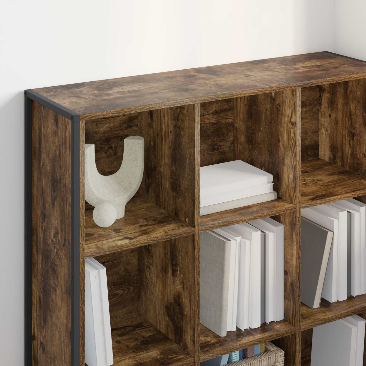 Könyvespolc 99.5 x 30 x 108.5 cm Szerelt Fa Füstös tölgy
