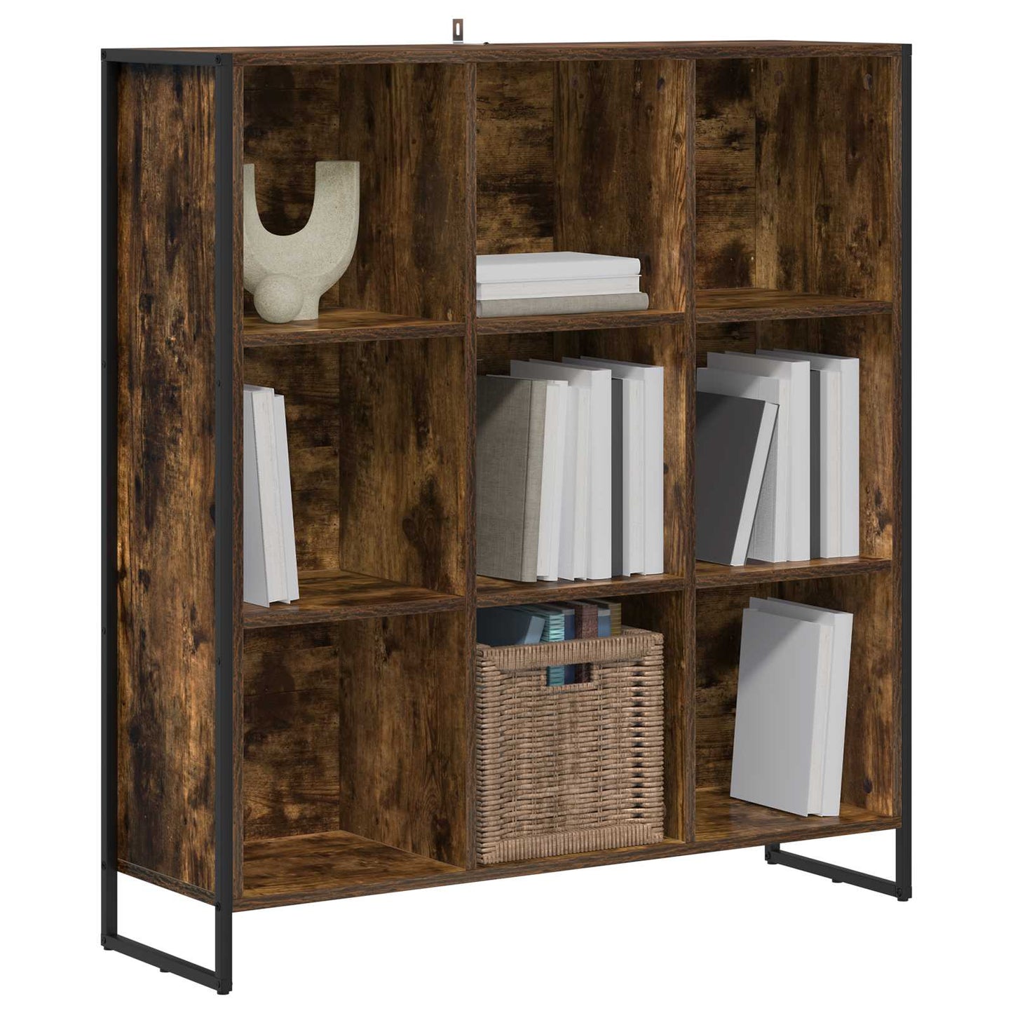 Könyvespolc 99.5 x 30 x 108.5 cm Szerelt Fa Füstös tölgy