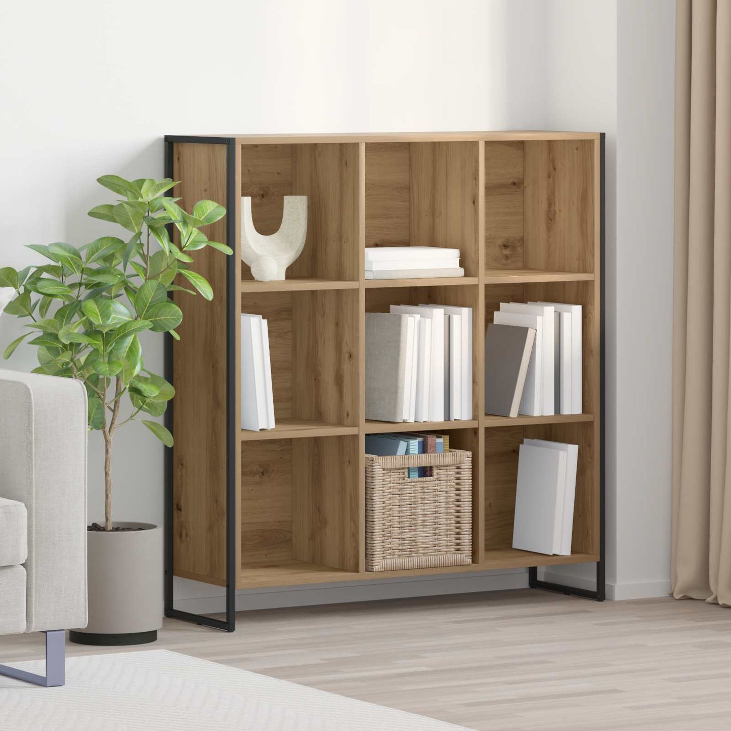 Könyvespolc 99.5 x 30 x 108.5 cm Szerelt Fa Művészi tölgy