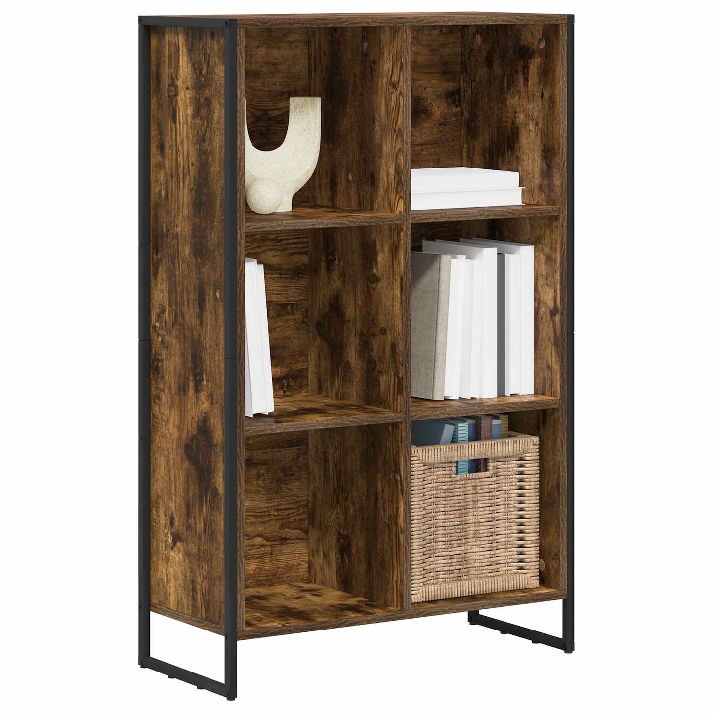 Könyvespolc 99.5 x 30 x 108.5 cm Szerelt Fa Füstös tölgy
