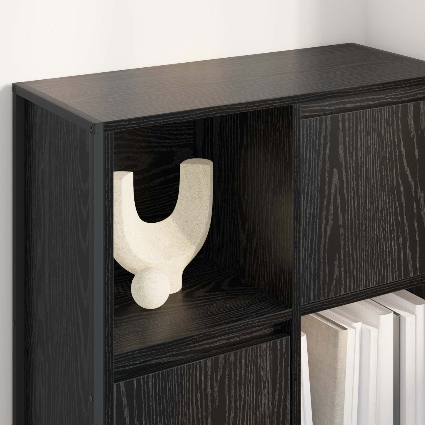 Könyvespolc 68 x 30 x 108.5 cm Szerelt Fa Fekete tölgy