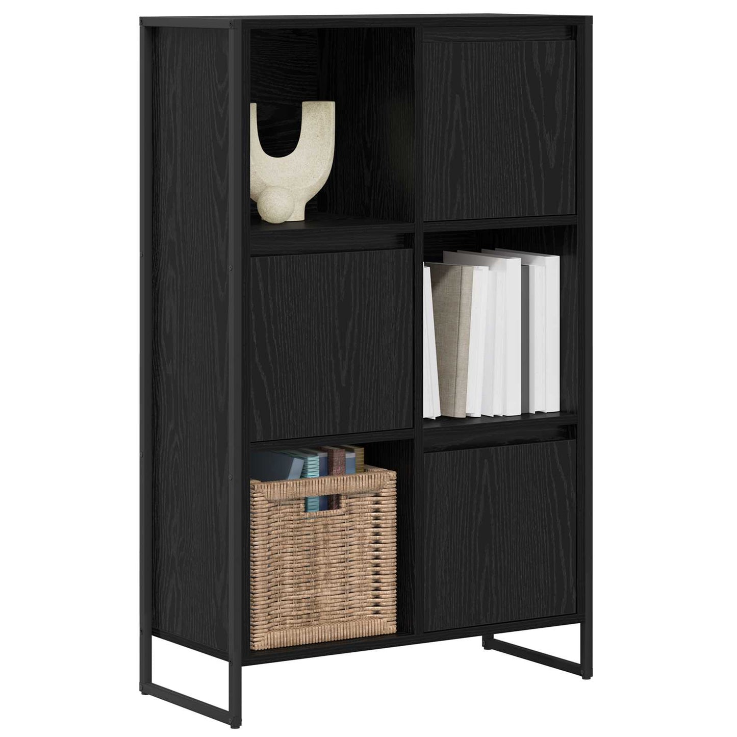Könyvespolc 68 x 30 x 108.5 cm Szerelt Fa Fekete tölgy