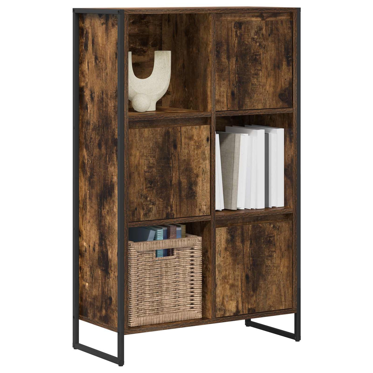 Könyvespolc 68 x 30 x 108.5 cm Szerelt Fa Füstös tölgy