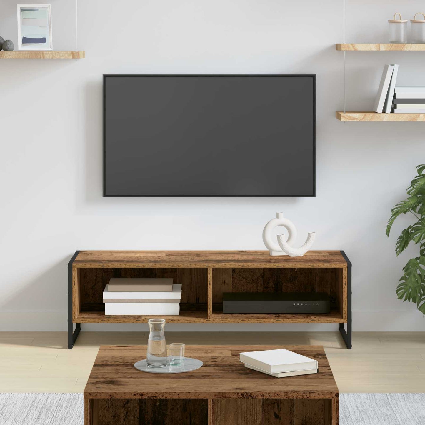 TV szekrény 100 x 36.5 x 30.5 cm Öreg fa Szerelt Fa