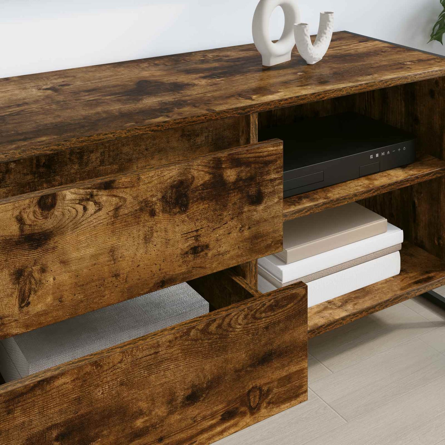 TV szekrény 100 x 36 x 49,5 cm Füstös tölgy Szerelt Fa
