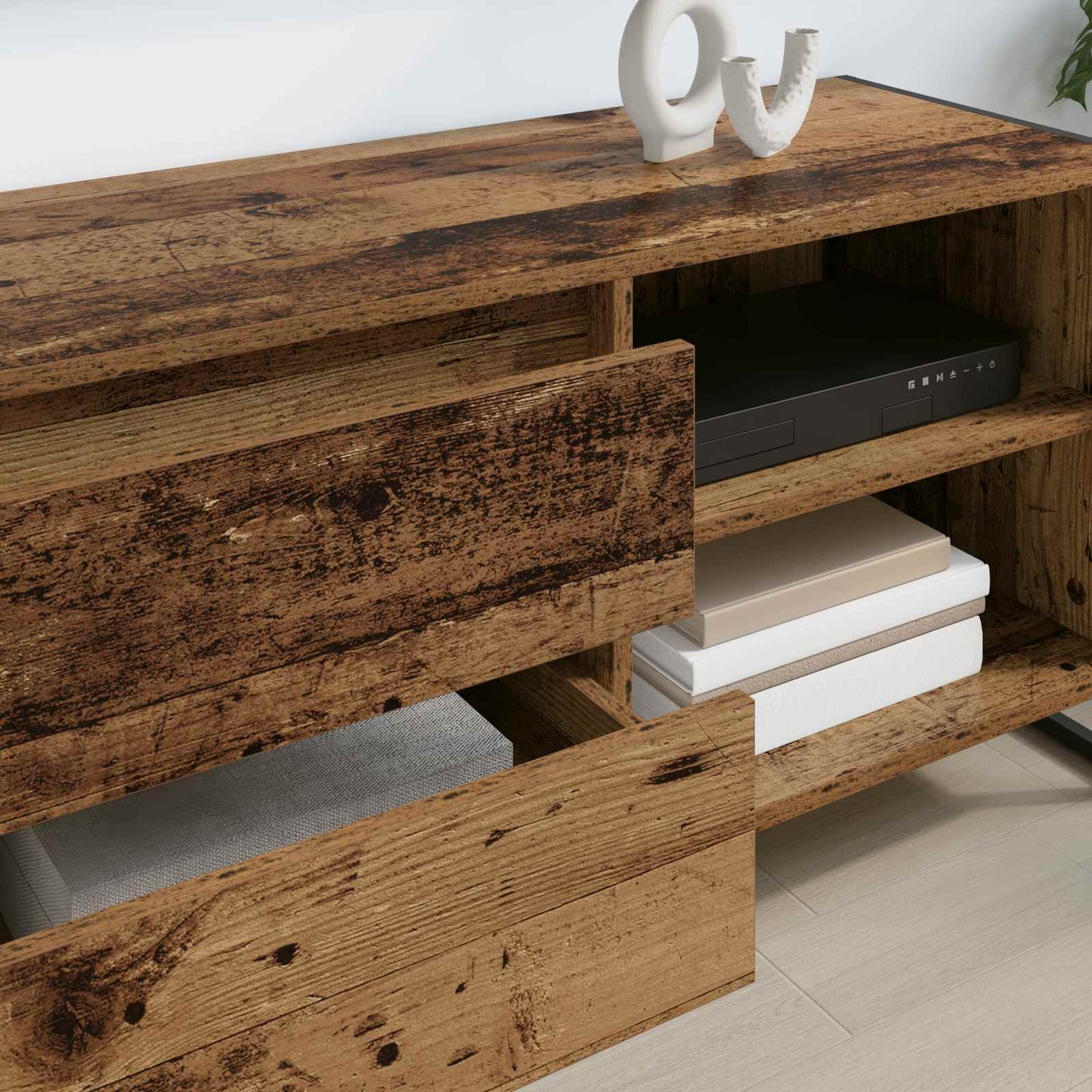 TV szekrény 100 x 36 x 49,5 cm Öreg fa Szerelt Fa