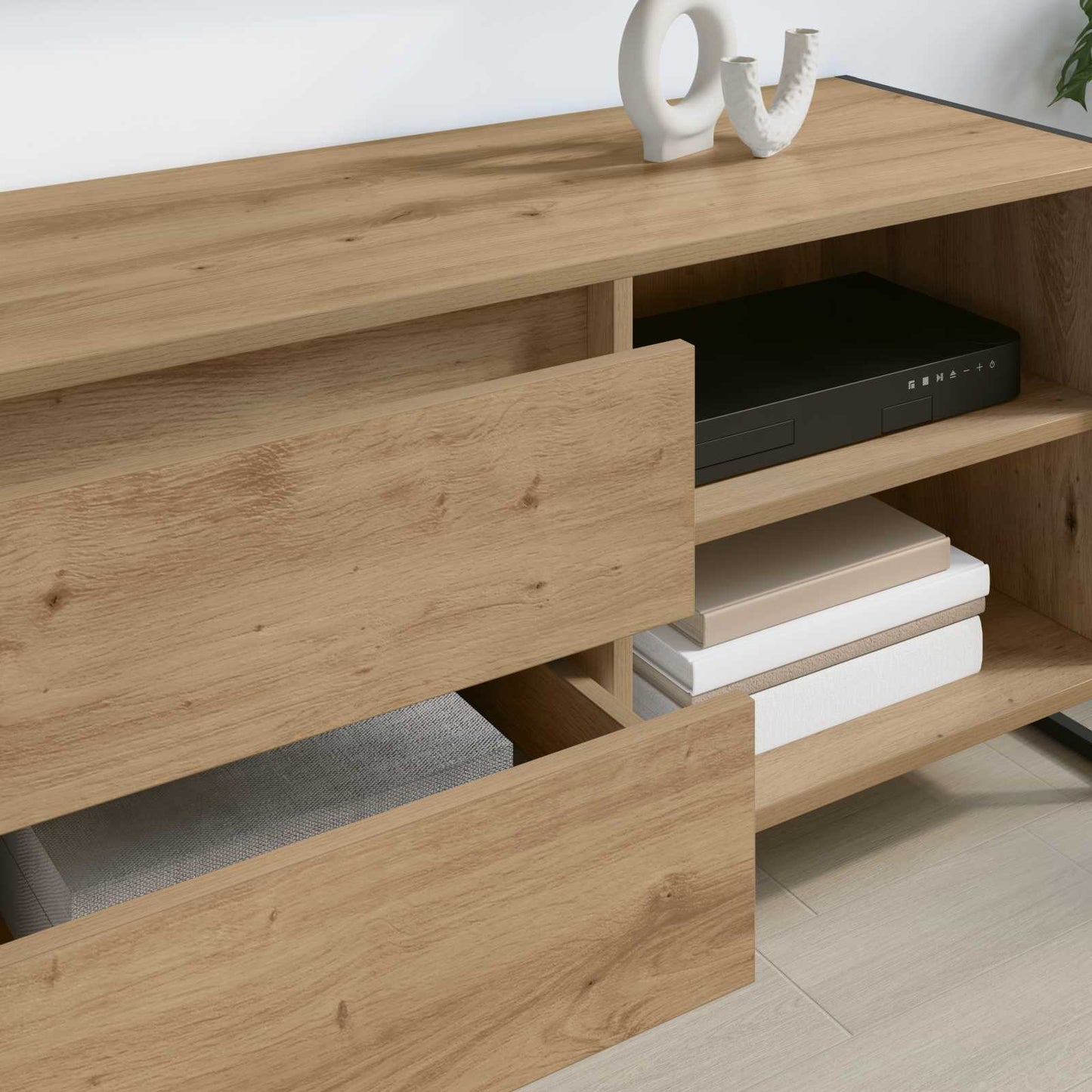 TV szekrény 100 x 36 x 49,5 cm Művészi tölgy Szerelt Fa