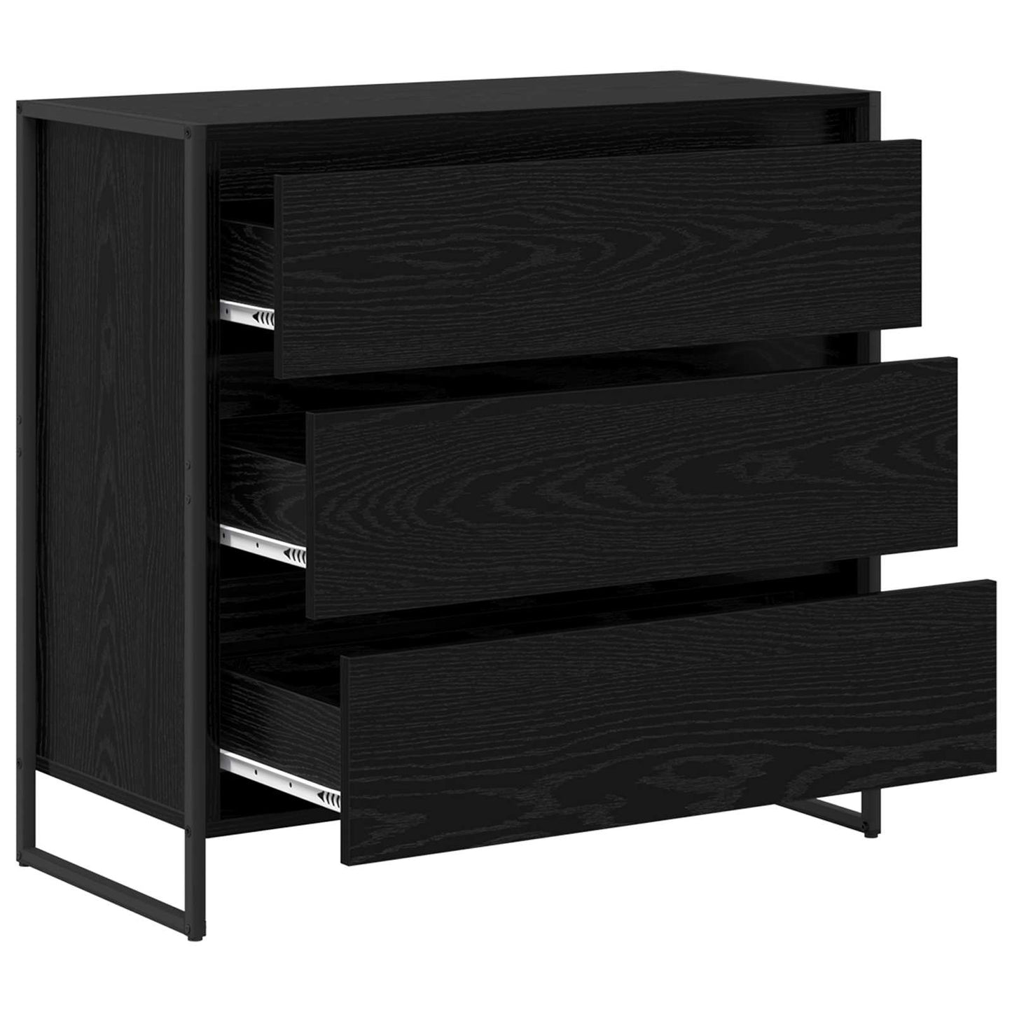 Széf fiókkal Fekete tölgy 79 x 36 x 75.5 cm Faanyag