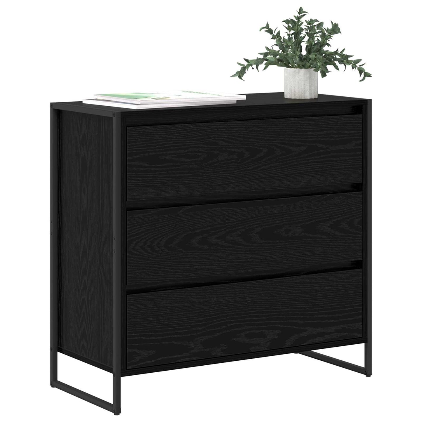 Széf fiókkal Fekete tölgy 79 x 36 x 75.5 cm Faanyag