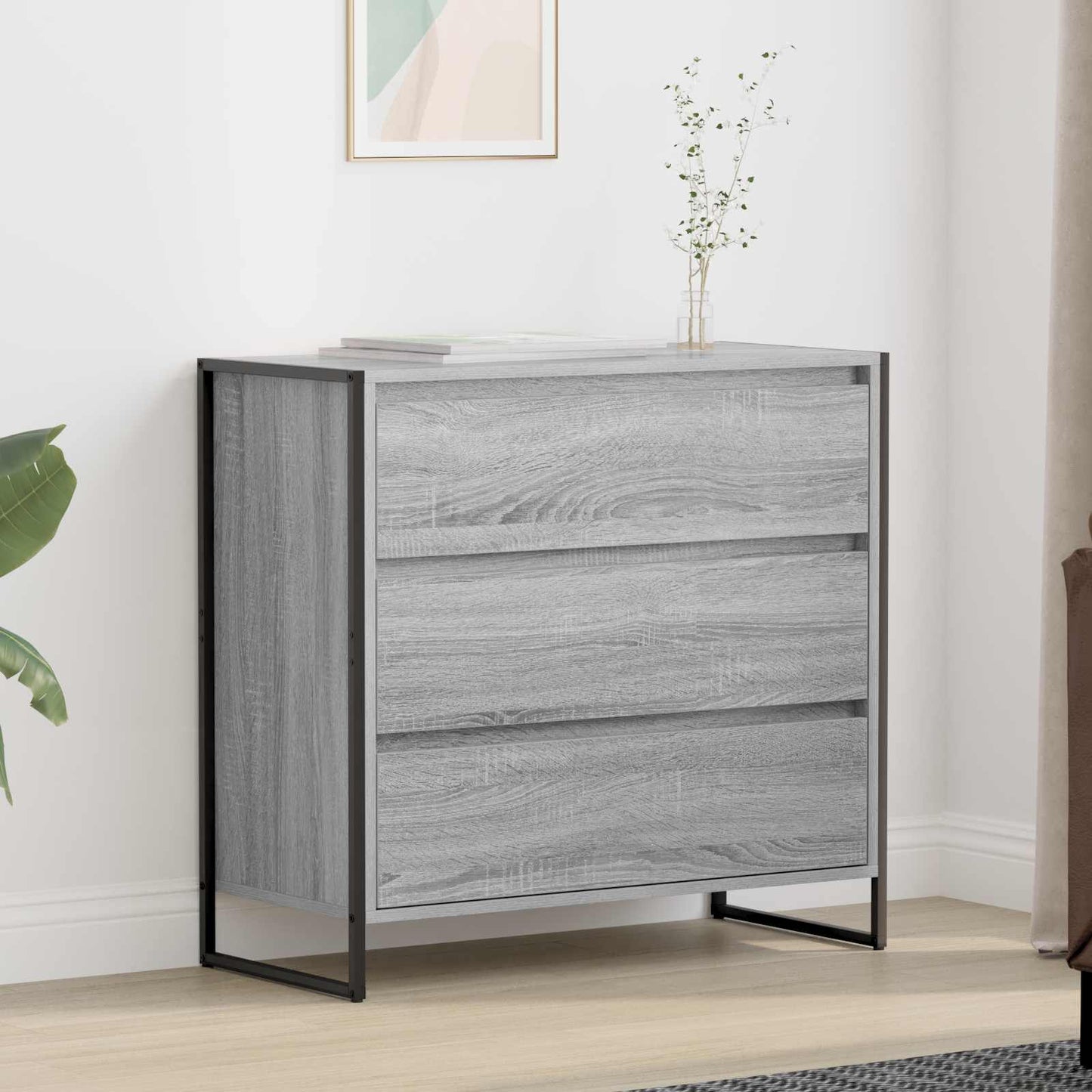 Széf Szürke Sonoma 79 x 36 x 75.5 cm Szerelt Fa