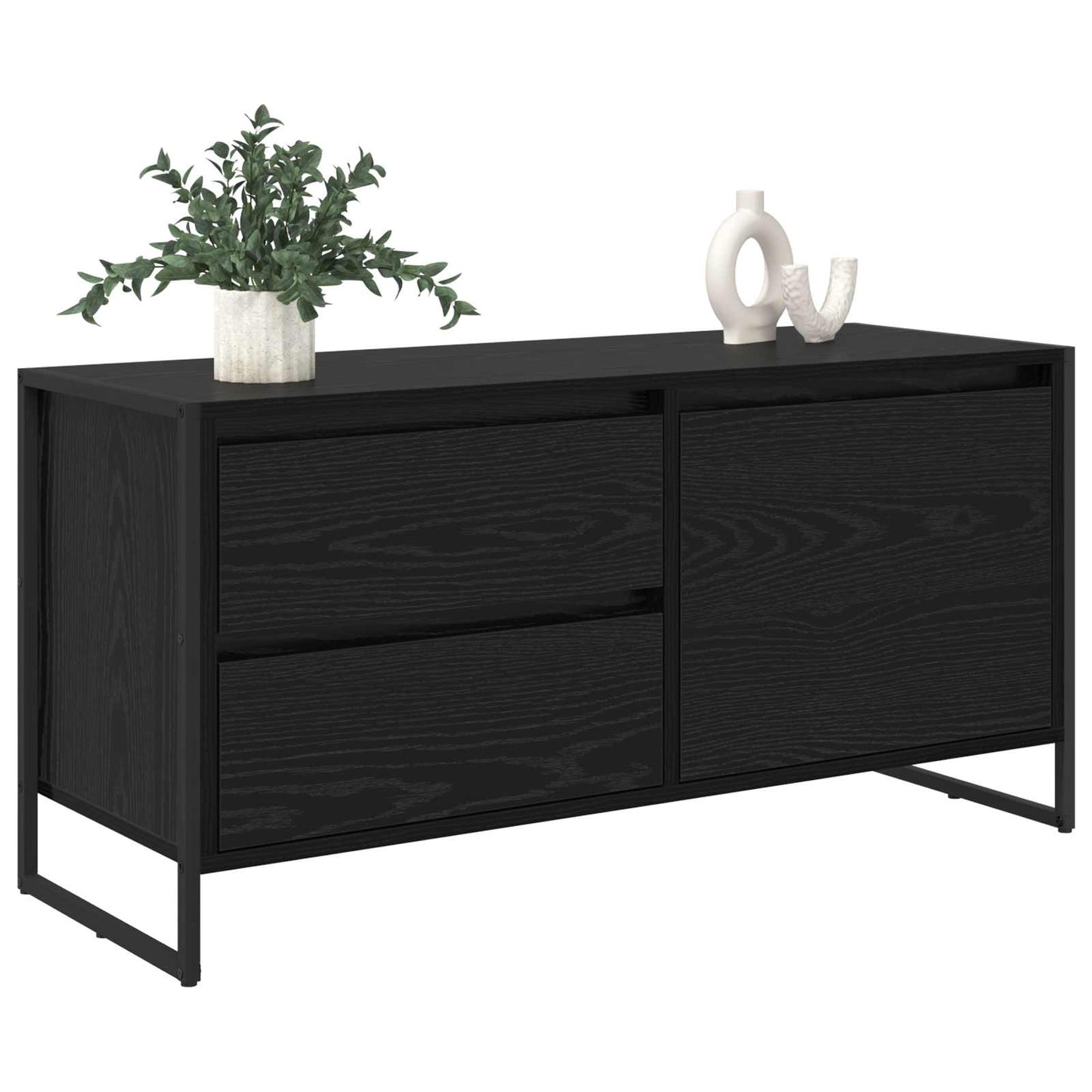 TV szekrény 100 x 36 x 49.5 cm Fekete tölgy Szerelt Fa