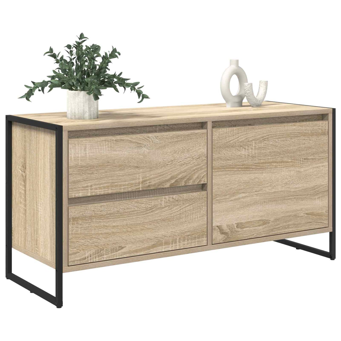 TV szekrény 100 x 36 x 49.5 cm Sonoma Szerelt Fa
