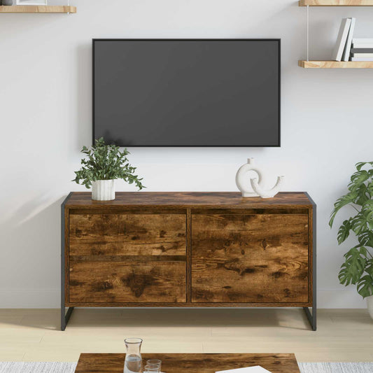 TV szekrény fiókkal Füstös tölgy 100 x 36 x 49.5 cm Faanyag