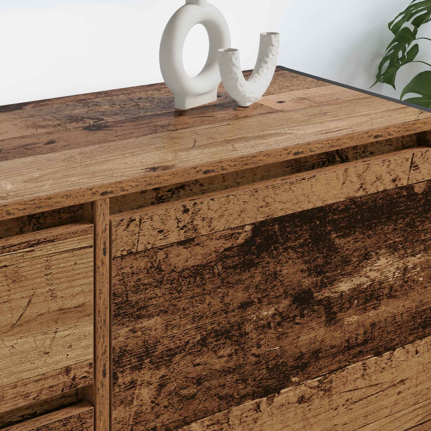 TV szekrény 100 x 36 x 49.5 cm Öreg fa Szerelt Fa