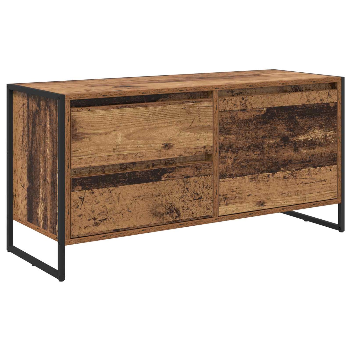 TV szekrény 100 x 36 x 49.5 cm Öreg fa Szerelt Fa
