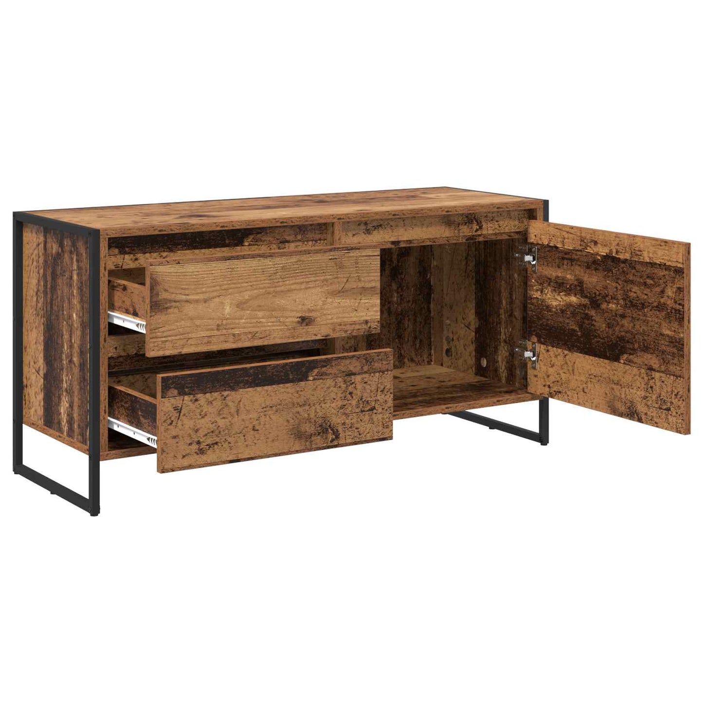TV szekrény 100 x 36 x 49.5 cm Öreg fa Szerelt Fa