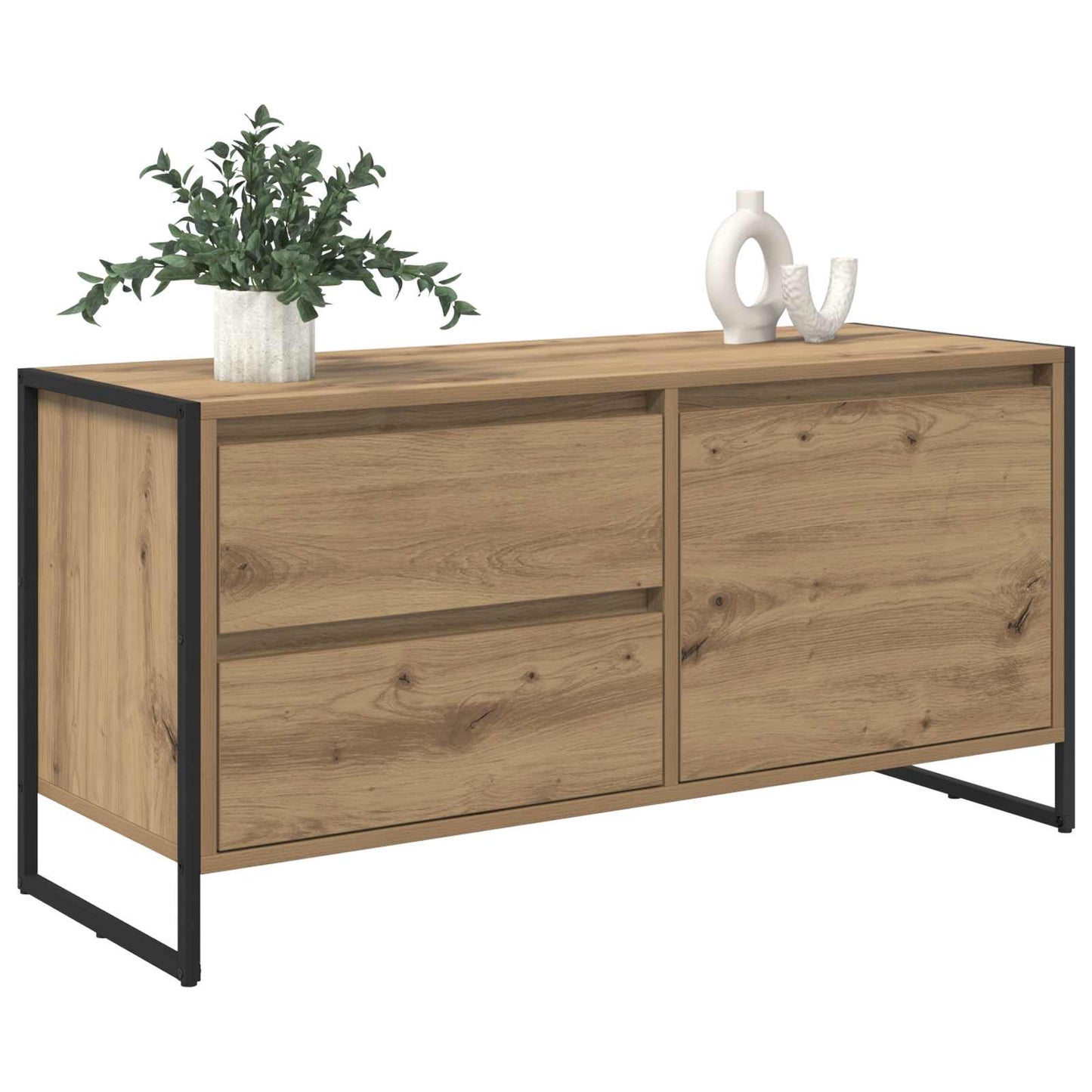 TV szekrény 100 x 36 x 49.5 cm Művészi tölgy Szerelt Fa