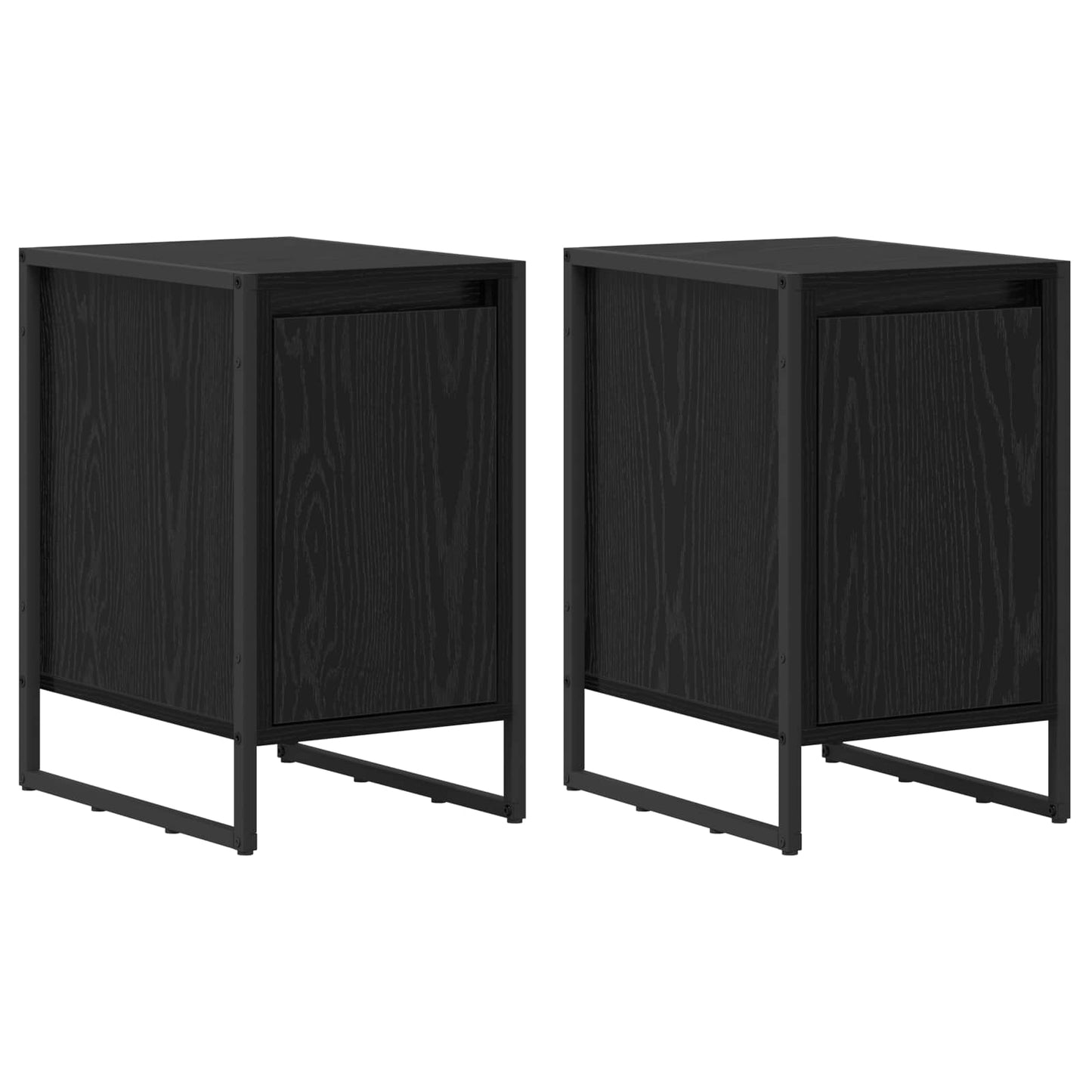 Éjjeli asztal 2 db Fekete tölgy 39,5 x 30 x 50 cm Szerelt Fa